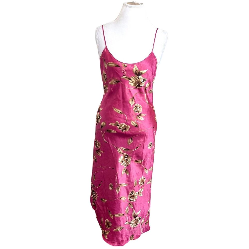 Vintage Midnight Velvet Womens Nightgown Lingerie Size M Mauve Floral Coquette